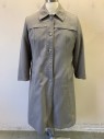 Mens, 1980s Vintage, Trenchcoat, NL, Gray, Cotton, Solid, 38, , Collar Attached, Single Breasted, Button Front, Long Sleeves, Removable Plaid Lining