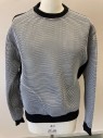 JAMES LONG, White, Black, Polyester, Novelty Pattern, Solid, CN, Solid Back, Overlay of White Honeycomb Mesh Front & Sleeve 2 Side Pockets, Ribbed Knit Neck,waist And Cuffs