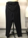 Mens, Suit, Pants, Boss, Navy Blue, Wool, Solid, 32 Ins, 40 W, Flat Front,