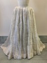 N/L MTO, Off White, Synthetic, Stars, Tulle Skirt with Star Sequins, Pleated, Aged