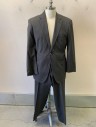 HUGO BOSS, Gray, Wool, Solid, Notched Lapel, 2 Button Front, 3 Pocket  2 Back Vents