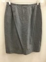 TALBOTS, Lt Gray, Wool, Solid, Hem Above Knee,  Back Zipper, Back Slit