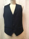 TED BAKER, Navy Blue, Wool, Mohair, Solid, Navy, Button Front,