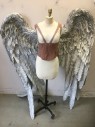 Unisex, Wings, MTO, Brown, Black, Silk, Feathers, Solid, 6 FT, 5 FT, Painted Fabric and Real Feathers, Glitter, Closed Wings, We Have An Open Version of the Wings As Well See FC008907