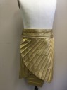 Mens, Historical Fiction Skirt, MTO, Gold, Poly/Cotton, Solid, Reptile/Snakeskin, 33, Tablet Worker, Pharaoh, Vegas Hunk Stitched Creases, Velcro Close Front Wrap Waistband, Multiples,