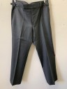 TOM FORD, Gray, Gray, Wool, Rayon, Solid, F.F,  Self Belt Attached at Sides, 4 Pockets, Zip Fly,