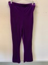 BILL HARGATE, Purple, Spandex, Solid, Tear Away Pant, Snaps on Outter Seam, F.F, Stretch Velvet