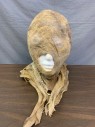 Womens, Historical Fiction Piece 2, MTO, Ochre Brown-Yellow, Spandex, Cotton, Solid, 24", Mummy Head is Made of 2 Parts, This is the Under-layer. Aged & Distressed,  Zip Back with Snaps to Body, Hole for Actor's Mouth
