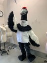 MTO, Black, White, Synthetic, Foam, Bird - CRANE, Body with Wings, CB Zipper, Holes at Seam for Hands to Come Out of Wings, 4-Pieces