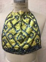Lemon Yellow, Blue, Silver, Silk, Sequins, Solid, Tie On Dickey, Sequins