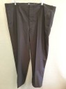 Mens, Suit, Pants, 1890s-1910s, MTO, Chocolate Brown, White, Wool, Stripes - Pin, 40/34, Flat Front, Belt Loops, Interior Suspender Buttons, Button Fly,