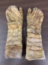 Womens, Historical Fiction Piece 4+, MTO, Ochre Brown-Yellow, Cotton, Spandex, Solid, S, Mummy Mitten, Gauze Wrapped, Attaches to Body, Fingers Will Be Curled Up