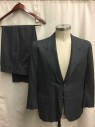 MTO, Gray, Charcoal Gray, Wool, Glen Plaid, Single Breasted, 2 Buttons,  Nice Heavy Weight Wool Suit, 3 Pockets, Made To Order,