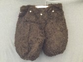 Unisex, Costume, MTO, Dk Brown, Faux Fur, Foam, Solid, W 44, EAGLE:  Pull on Shorts, Faux Fur, Foam Padding, Snaps to Attach to Top