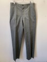 SIAM COSTUMES , Gray, White, Cotton, Stripes - Pin, Flat Front, Button Fly, 5 Pockets Including 1 Watch Pocket, Belt Loops, Made To Order