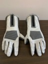 N/L, White, Gray, Black, Dk Blue, Polyester, Metallic/Metal, Color Blocking, Detachable Gloves, Metal Link