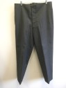 Mens, Suit, Pants, 1890s-1910s, DOMINIC GHERARDI, Black, Gray, White, Wool, Stripes, Herringbone, 36/29, Morning Stripe, F.F, Bttn Fly, 2 Pockets, Suspender Buttons,