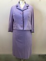 WEATHERVANE, Lavender, Solid, Navy Trim, C.A., Notched Lapel, L/S, B.F., 3 Welt Pockets