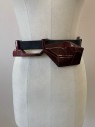 Womens, Sci-Fi/Fantasy Piece 4, NO LABEL, Red, Dk Red, Black, Patent Leather, Synthetic, Abstract , 31, Waist Belt, Plastic Attachments, Velcro Patches, Made To Order,