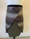 N/L, Gold, Brown, Bronze Metallic, Leather, Polyester, Stripes, Pleated Leather Wrap Around with Rubberized Textured Loincloth Front Insert, Egyptian Style, Velcro Waistband for Maximum Adjustment, Multiples,