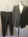 TOMMY HILFIGER, Gray, Brown, Wool, Heathered, 2 Buttons,  3 Pockets,