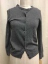 J. CREW, Heather Gray, Cashmere, Heathered Gray Cashmere Cardigan, Button Front,
