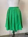 NL, Green, Cotton, Solid, Pleated, Self Tie Waist
