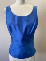 Womens, Suit, Piece 3, TAHARI, Cornflower Blue, Polyester, Solid, B:33, Sz.2, W:26, Shell Top, Faux Shantung Silk, 1" Straps, Scoop Neck, Invisible Zipper at Side