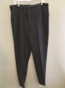 Mens, Suit, Pants, 1890s-1910s, MTO, Chocolate Brown, Gray, Wool, Stripes - Pin, 38/29, Button Fly,  Suspender Buttons, Belt Loops,