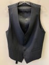 Mens, Suit, Vest, MATTARAZI UOMO, Charcoal Gray, White, Wool, Stripes - Pin, 42, 5 Button, 2 Pocket
