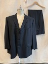 PAUL DIONE, Black, Wool, Solid, Single Breasted, Collar Attached, Notched Lapel, 3 Buttons,  3 Pockets