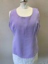 Womens, Suit, Piece 3, NIGHT STUDIO, Lavender Purple, Polyester, Solid, Sz.18, Shell Top, Sleeveless, Scoop Neck, Princess Seams, Invisible Zipper at Side