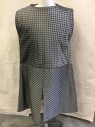 MTO, Silver, Polyester, Silk, Geometric, Made To Order, (triple) Connecting Gun Metal Gray & Silver Squares Print with Solid Silver Lining, Round Neck,  Sleeveless, Pullover, 3/4 Length, 15/5" Side Split and  Split Center Hem Front & Back, 1400s