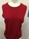 BROOKS BROTHERS, Red, Cotton, Solid, Crew Neck,