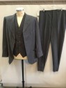 Mens, Suit, Jacket, 1890s-1910s, NO LABEL, Gray, Wool, Heathered, 42, 3 Button Closure, Three Pockets, Single Breasted,