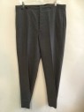 Mens, Suit, Pants, 1890s-1910s, NO LABEL, Gray, Wool, Heathered, 36/30, Button Fly, Exterior Suspender Buttons, Back Button Down Flap Pockets,