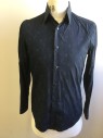 VINCE, Navy Blue, Blue, Olive Green, Cotton, Paisley/Swirls, Button Front, Collar Attached, Long Sleeves, Double (see: FC048294)