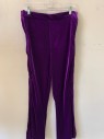 Mens, Piece 3, BILL HARGATE, Purple, Spandex, Solid, 30/33, Tear Away Pant, Zip Up Outter Seam, F.F, Stretch Velvet