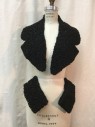 Womens, 1920s Vintage, Piece 1, N/L, Black, Fur, Solid, Collar, Mongolian Lamb, Notched Lapel, Muslin Backed