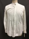 DARCY, Ivory White, Cotton, Solid, Button Front, Collar Band, Long Sleeves,